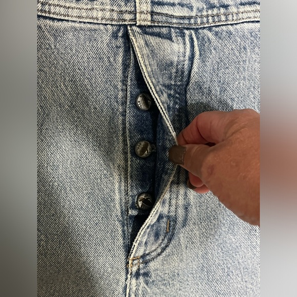 Vintage 90s NASA Y2K Backward S Acid Wash Button Fly Denim Overalls - Picture 7 of 16